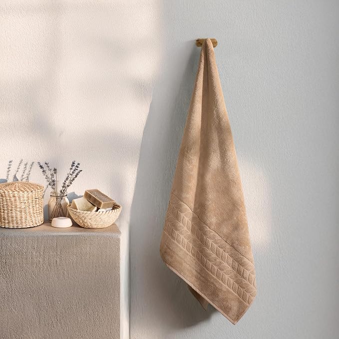BAGNO MILANO Organic Turkish Cotton Bath Towels, Luxury Jacquard Collection - Image 2
