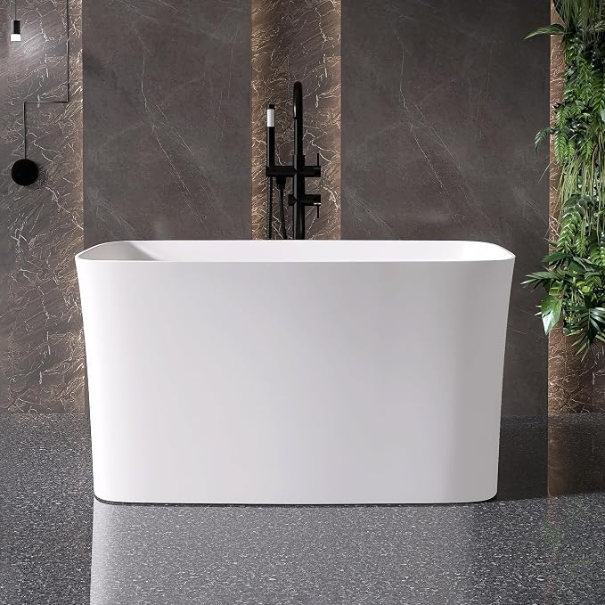 47" Stone Resin Freestanding Bathtub, Freestanding Bathtub - Image 2