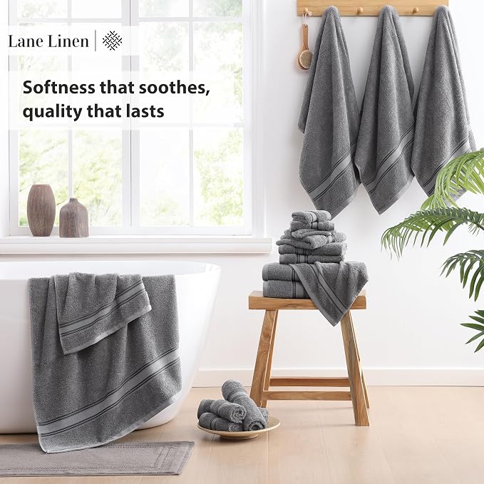 LANE LINEN 100% Mercerized Cotton Bath Towels Set of 18 – Zero Twist, 6 Bath - Image 4