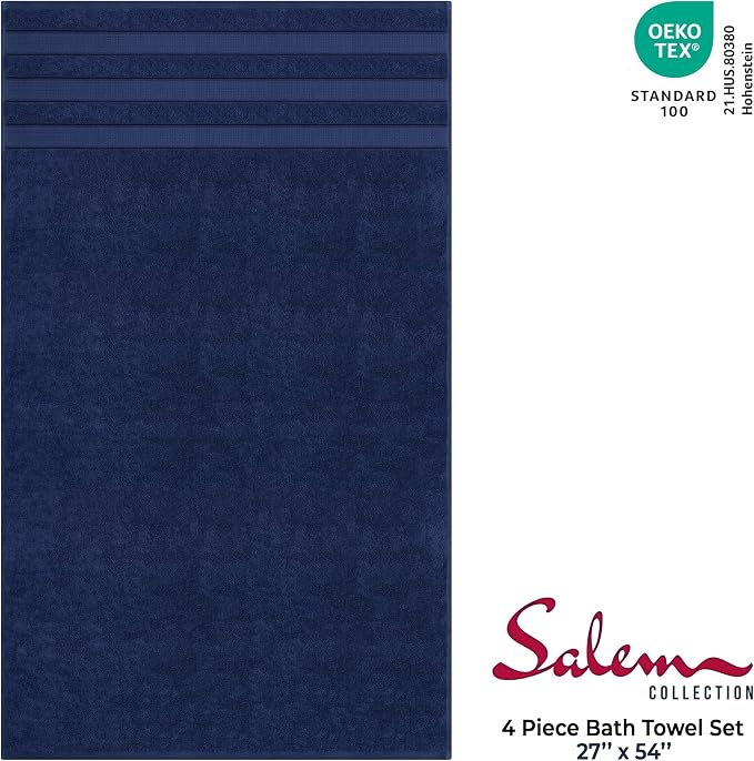 American Soft Linen Salem 100% Cotton Turkish 4 Piece Bath Towels - Image 4
