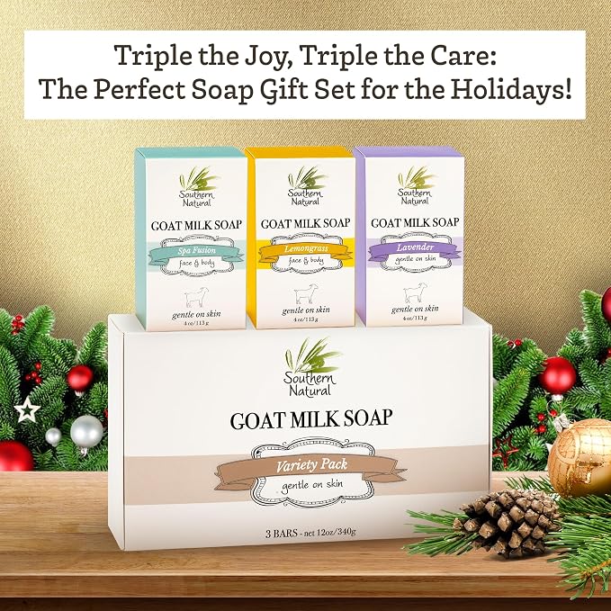 Southern Natural Goat Milk Soap Bar Lavender, Lemongrass, Spa Fusion - Image 2