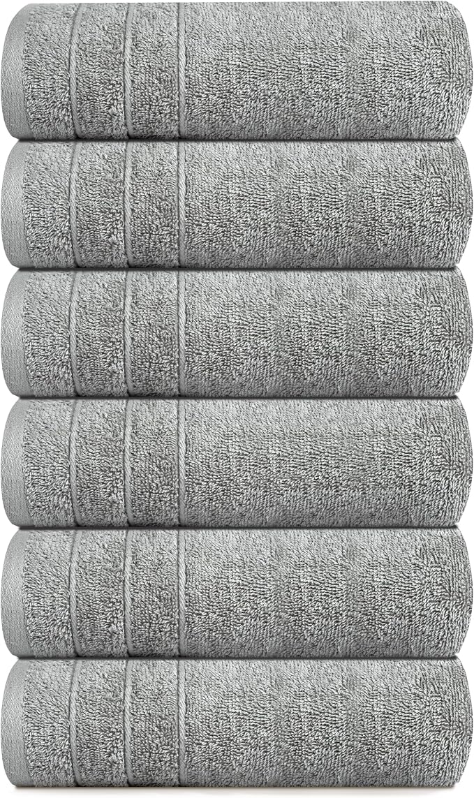 Tens Towels Pack of 6 Hand Towels, 100% Cotton, Lighter Weight, Quick to Dry - Image 9