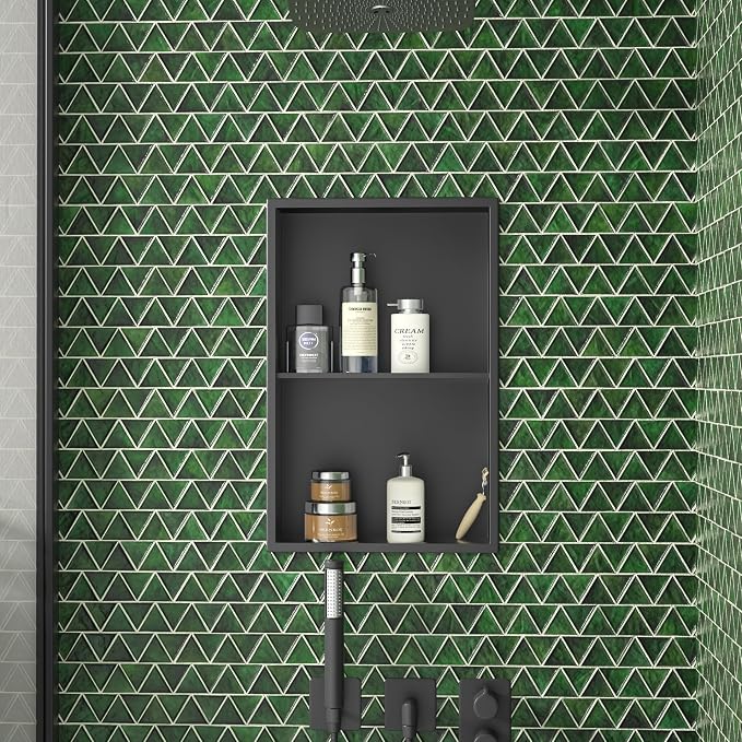 Stainless Steel Shower Niche 24"×14" Matte Black - Image 2