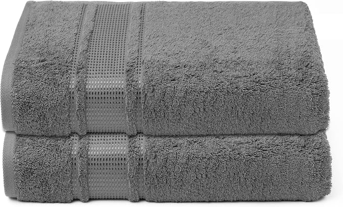 Melissa Linen, 2 Piece Dark Gray Bath Towel Set, 100% Turkish Cotton Bath Towels - Image 4