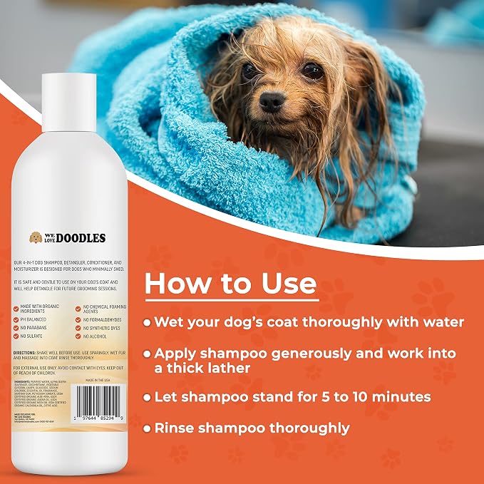 We Love Doodles Pet Rubber Bath Brush and Dog Shampoo - Image 9