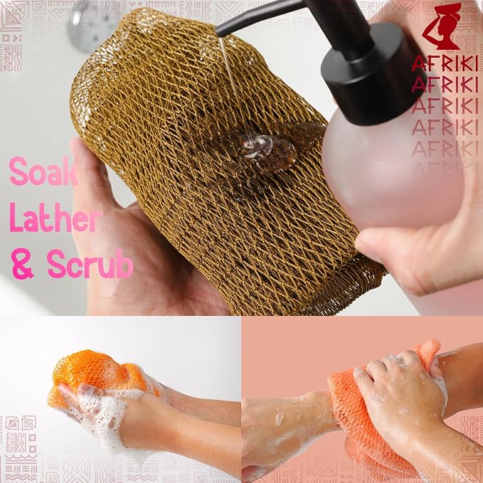 AFRIKI African Net Sponge – Exfoliating Body Scrubber, All Skin Types | 45 in - Image 5