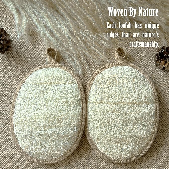 Natural Loofah Body Scrubber for Sensitive & All Skin Types, Made - Image 6