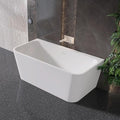 59" Acrylic Back-to-Wall Bathtub, Freestanding Bathtubs, Stand Alone Tub by MEDUNJESS