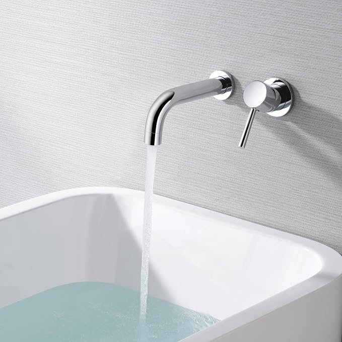 SUMERAIN Wall Mounted Bathtub Faucet, Single Handle Tub Faucet Set Including - Image 5