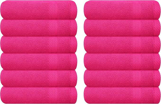 GLAMBURG Ultra Soft 12-Piece Washcloths Set 13x13-100% Ringspun Cotton by GLAMBURG