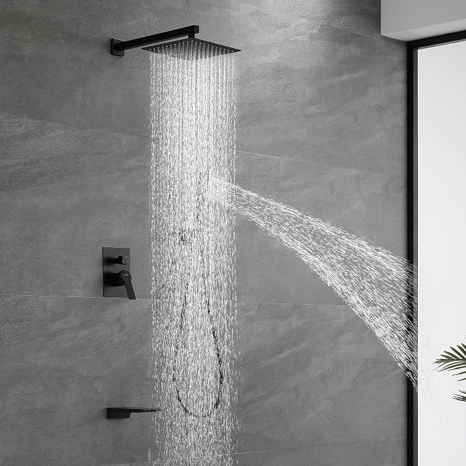 SHAMANDA Shower System with Waterfall Tub Spout and Handheld Shower Head - Image 2