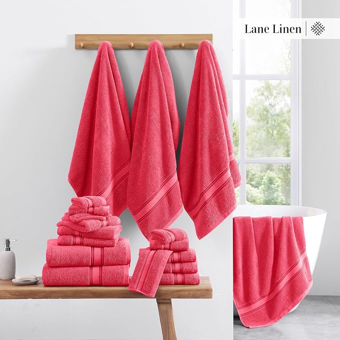LANE LINEN 100% Cotton Bath Towel Set of 12 – 4 Bath, 4 Hand Towel & 4 - Image 5