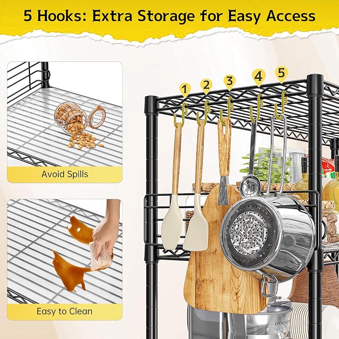 5 Tier Metal Shelving Unit Storage Shelves - Image 4