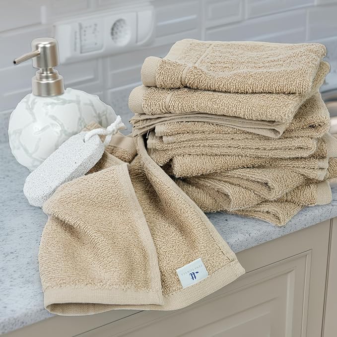 Tens Towels Pack of 60 Washcloths, 12 x 12 Inches, Lighter Weight, Quick to Dry - Image 8