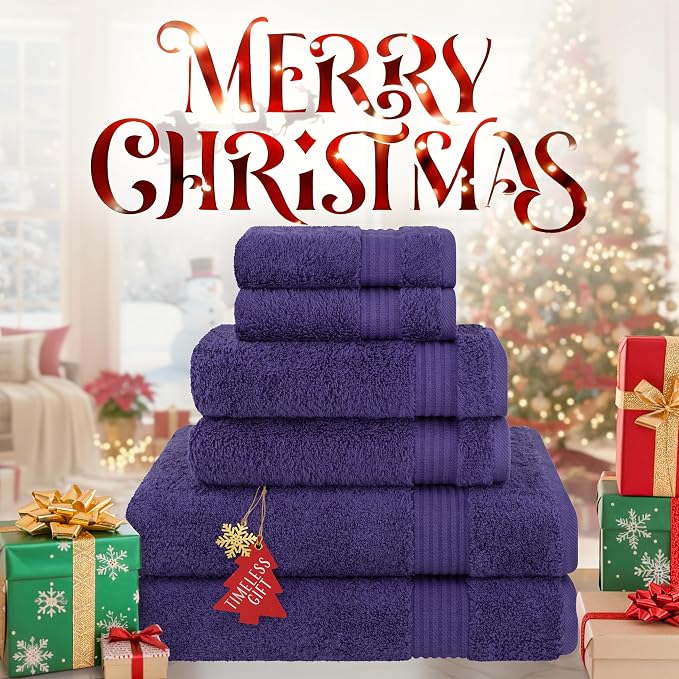 Cotton Paradise 6 Piece Towel Set, 100% Cotton Soft Absorbent Turkish Towels - Image 2