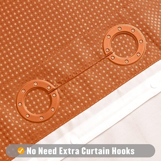MitoVilla Orange Waffle Small Stall Shower Curtain Liner Set 36 x 74, No Hooks - Image 3