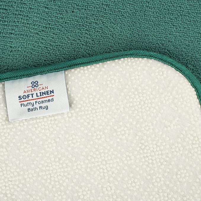 American Soft Linen 21x32 Fluffy Foamed Slip Reducer Bath Rug, Machine Washable - Image 4