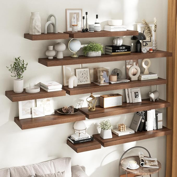 16 Inch Floating Shelves for Wall Set of 2, Easy Install Engineered Wood - Image 3