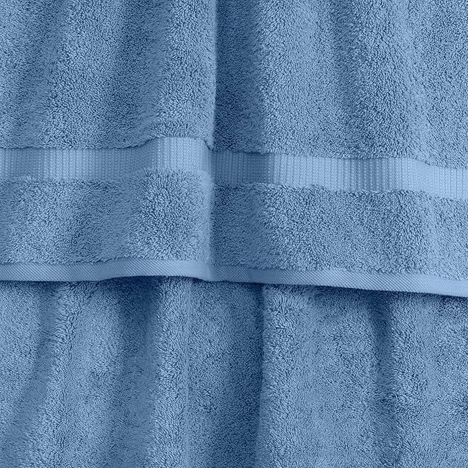 SALBAKOS 100% Turkish Cotton Extra Large Bath Sheet Set of 2 35x70 inch | - Image 2