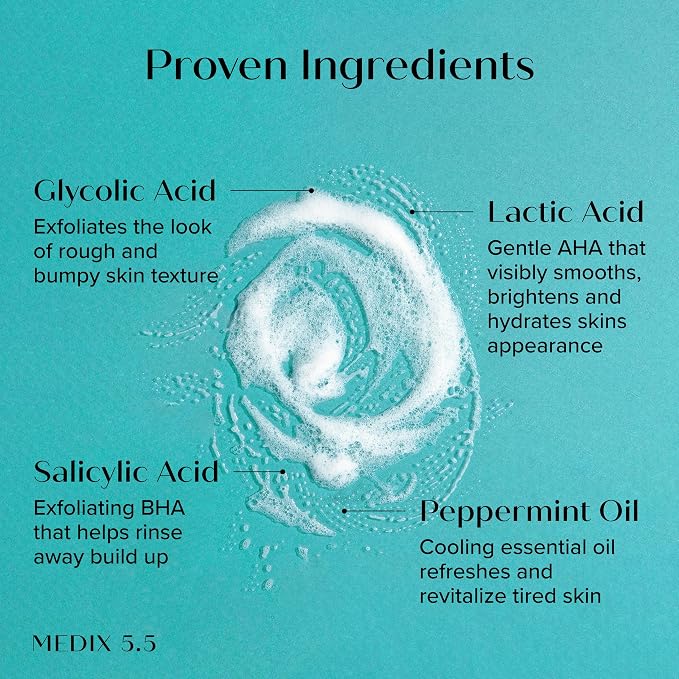 MEDIX Smooth & Glow 3PC Skin Care Set | Glycolic Acid Exfoliating Body Wash Gel - Image 4