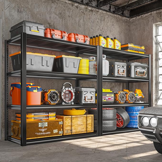 Raybee 40" W Garage Shelving, Storage Shelves 56.9" H, Metal Shelving Heavy - Image 2