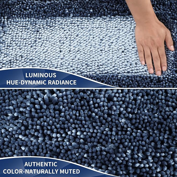 Yimobra Chenille Bathroom Rugs Non Slip, Extra Thick Soft Absorbent Bath Rug - Image 3