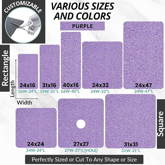 Enkosi Loofah Shower Mat with Drain Hole – Cushioned Anti-Slip Square Bath Mat - Image 5