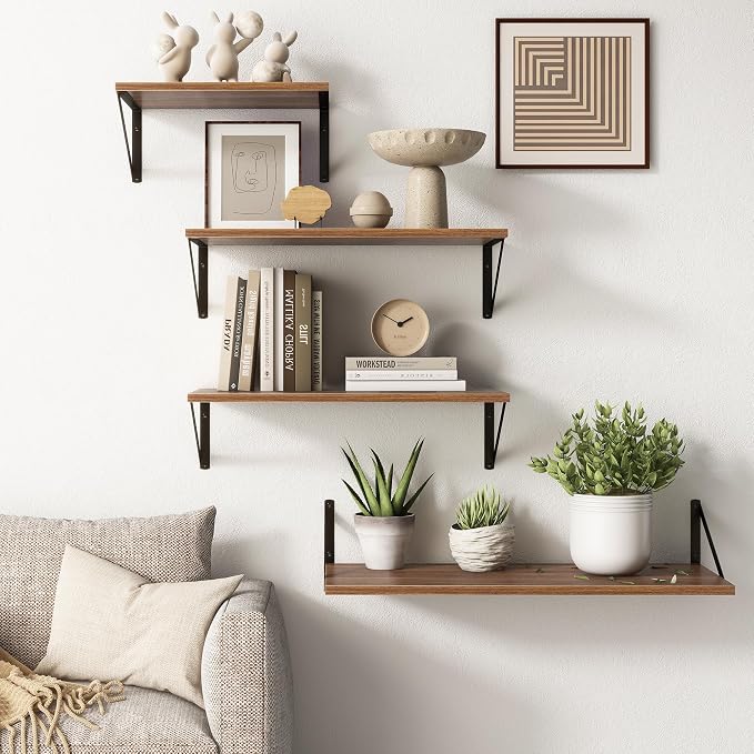 Fun Memories 10 Inch Deep Floating Shelves, Walnut Floating Shelf 16 Inch Long - Image 6