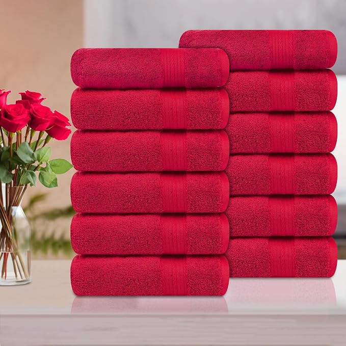 Ample Decor Hand Towel 18 X 28 Inch Pack of 12 600 GSM 100% Cotton, Soft - Image 2