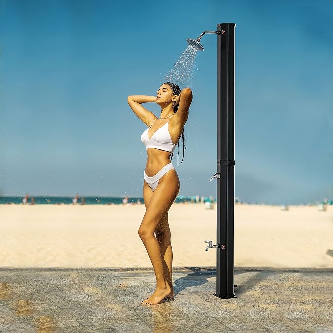 Outdoor Pool Shower Solar Heated, 9.3 Gallon Garden Pool Shower w/ 360° Swivel - Image 8
