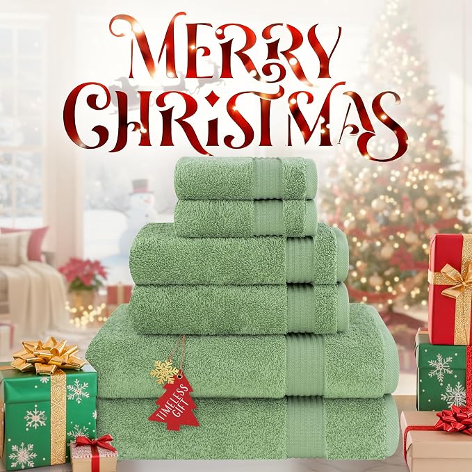 Cotton Paradise 6 Piece Towel Set 100% Cotton Soft Absorbent Turkish Towels - Image 2