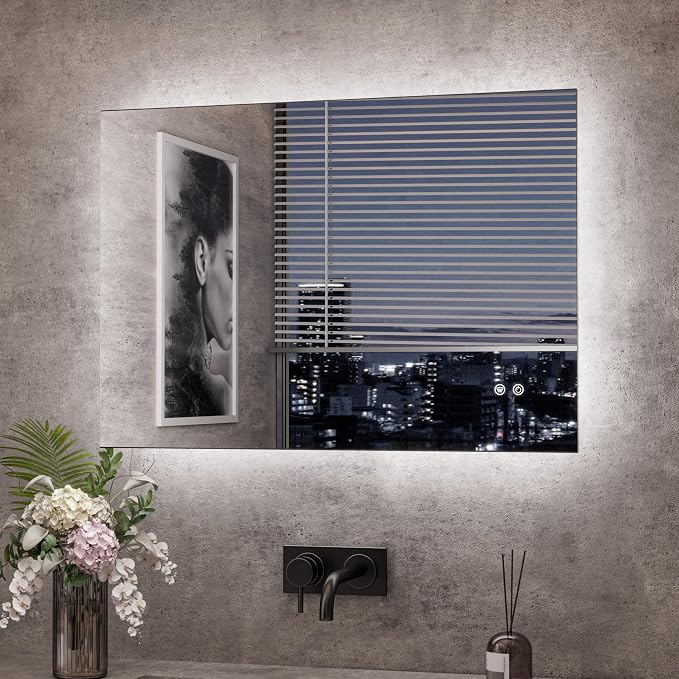TETOTE 40 x 28 Inch LED Mirror Backlit Bathroom, Anti-Fog Mirror by TETOTE