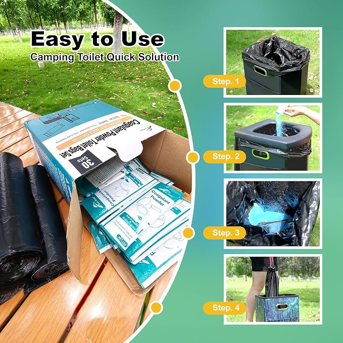 Super Absorbent Polymer 30 Packs, Portable & Fast-Absorbing Camp Toilet - Image 7