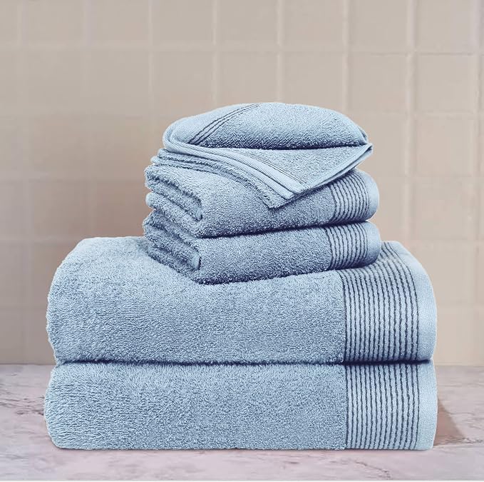 Belizzi Home 100% Cotton Ultra Soft 6 Pack Towel Set, Contains 2 Bath Towels - Image 2