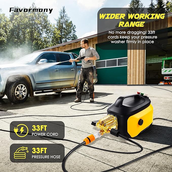 Pressure Washer with 3 Quick Connect Nozzles, Inlet Hose & Filter, Foam Cannon - Image 3