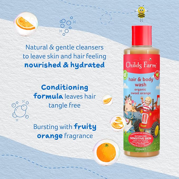Childs Farm hair & body wash organic sweet orange 250ml - Image 4