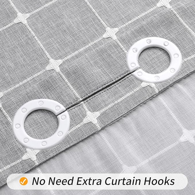 MitoVilla No Hooks Required Farmhouse Shower Curtain - Image 4
