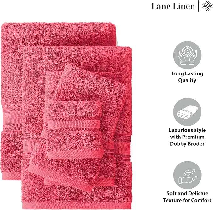 LANE LINEN Towels for Bathroom – 18 Pack, 100% Cotton, Zero Twist, 6 Bath - Image 6
