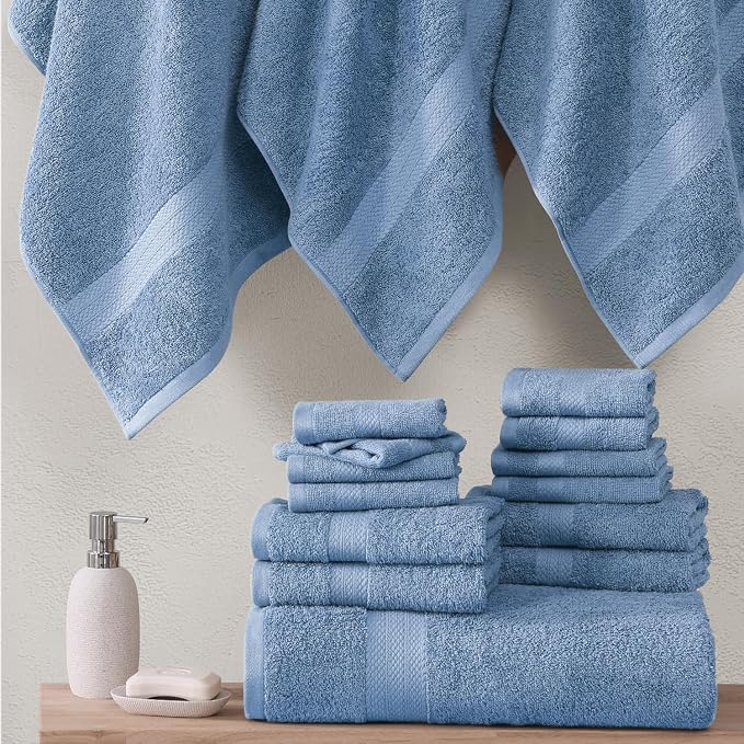 LANE LINEN 100% Cotton Premium Bathroom Towels Set - Image 5