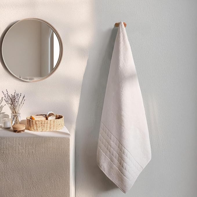 BAGNO MILANO Organic Turkish Cotton Bath Towels, Luxury Jacquard Collection - Image 8