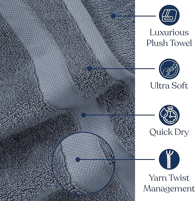 Delara Organic Cotton Luxuriously Plush Hand Towel Pack of 2 | GOTS & OEKO-TEX - Image 2
