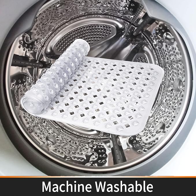 Yimobra Non Slip Bath Mat, Super Strong Suction Cups, 34.5"x15.5"Long Tub Mat - Image 7