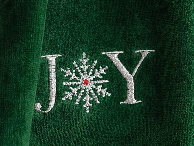 American Soft Linen Christmas Bath Towels Bathroom Set, 2 Packed Embroidered - Image 3
