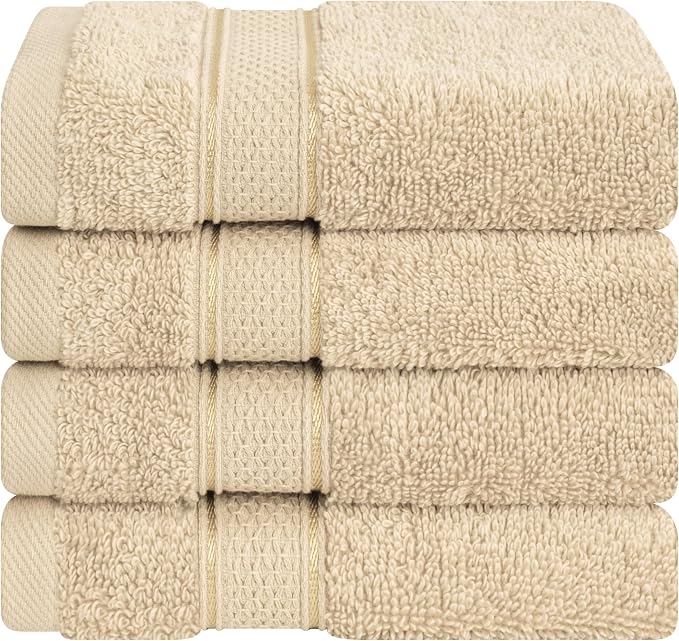 American Soft Linen Salem Washcloth Sets, 4 Piece Luxury 600 GSM 100% Cotton by AmericanSoftLinen