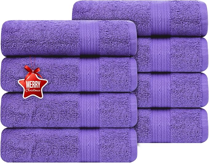 Ample Decor Hand Towel 18 X 28 Inch Pack of 8 600 GSM 100% Cotton, Soft by AmpleDecor