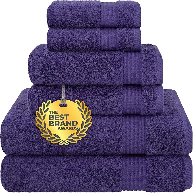 Cotton Paradise 6 Piece Towel Set, 100% Cotton Soft Absorbent Turkish Towels by UNITEDHOMETEXTILE