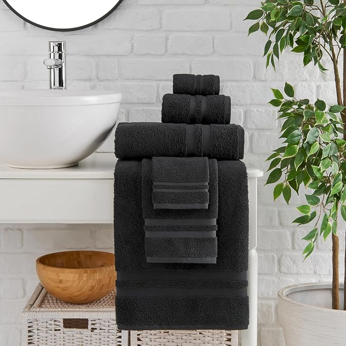 Premium 6 Piece Towel Set, 2 Bath Towel, 2 Hand Towels, 2 Washcloths, 100% - Image 2