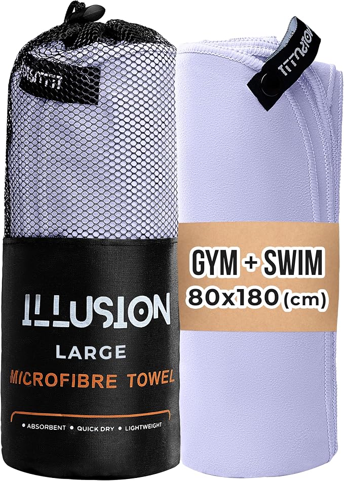 illusion Extra Large Microfibre Swimming Towel–Compact, Lightweight & Quick Dry by Unknown