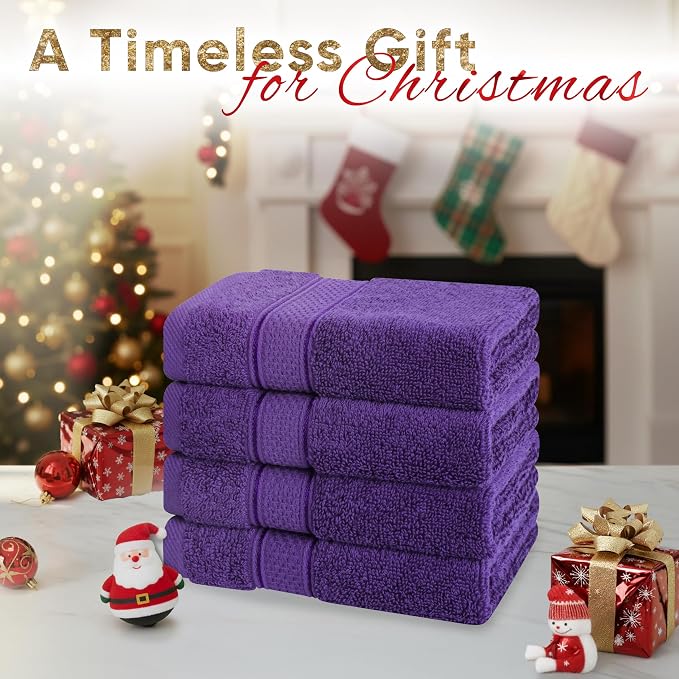 American Soft Linen Salem Washcloth Sets, 4 Piece Luxury 600 GSM 100% Cotton - Image 2