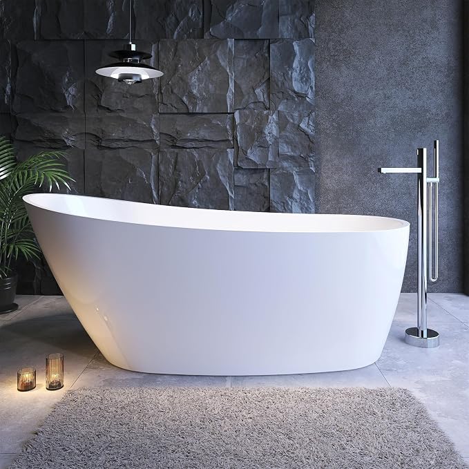 67" Acrylic Free Standing Tub, Stand Alone Tub, Freestanding Bathtub, Soaking by YinzanwBathtub